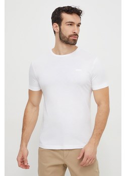Calvin Klein t-shirt bawełniany męski kolor biały gładki ze sklepu ANSWEAR.com w kategorii T-shirty męskie - zdjęcie 168982659