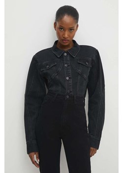 Answear Lab kurtka jeansowa damska kolor czarny przejściowa ze sklepu ANSWEAR.com w kategorii Kurtki damskie - zdjęcie 168982779