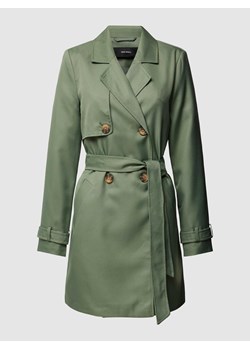 Krótki płaszcz z wiązanym paskiem model ‘CELESTE’ ze sklepu Peek&Cloppenburg  w kategorii Płaszcze damskie - zdjęcie 168983276