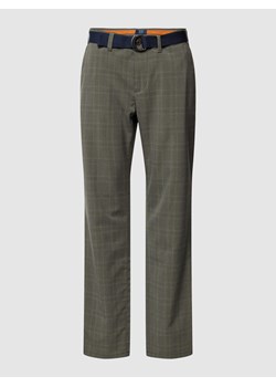 Spodnie o kroju slim fit ze wzorem w kratę glencheck ze sklepu Peek&Cloppenburg  w kategorii Spodnie męskie - zdjęcie 168990289