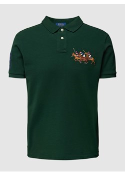Koszulka polo o kroju custom slim fit z wyhaftowanym motywem ze sklepu Peek&Cloppenburg  w kategorii T-shirty męskie - zdjęcie 168991145