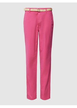 Spodnie o kroju regular fit z paskiem ze sklepu Peek&Cloppenburg  w kategorii Spodnie damskie - zdjęcie 168991409