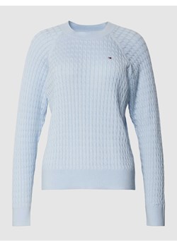 Sweter z dzianiny z wzorem warkocza ze sklepu Peek&Cloppenburg  w kategorii Swetry damskie - zdjęcie 168992545
