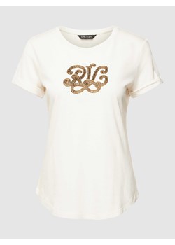 T-shirt z cekinowym obszyciem z logo model ‘HALLY’ ze sklepu Peek&Cloppenburg  w kategorii Bluzki damskie - zdjęcie 168993908