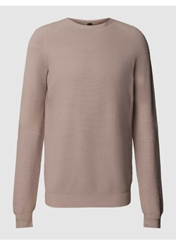 Sweter z dzianiny z prążkowanymi wykończeniami model ‘FOSOP’ ze sklepu Peek&Cloppenburg  w kategorii Swetry męskie - zdjęcie 168993948