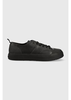 Calvin Klein sneakersy skórzane LOW TOP LACE UP LTH kolor czarny HM0HM01045 ze sklepu ANSWEAR.com w kategorii Buty sportowe męskie - zdjęcie 169004329