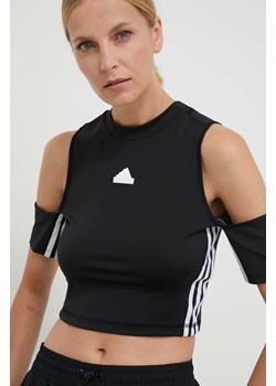 adidas t-shirt damski kolor czarny ze sklepu ANSWEAR.com w kategorii Bluzki damskie - zdjęcie 169004515