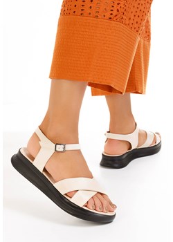 Beżowe sandały damskie Miena ze sklepu Zapatos w kategorii Sandały damskie - zdjęcie 169004906