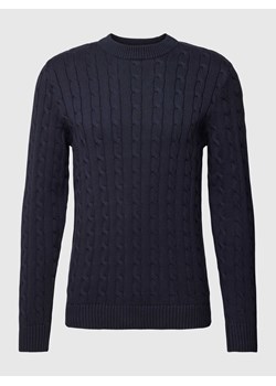 Sweter z dzianiny z wzorem warkocza ze sklepu Peek&Cloppenburg  w kategorii Swetry męskie - zdjęcie 169005338