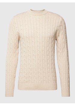 Sweter z dzianiny z wzorem warkocza ze sklepu Peek&Cloppenburg  w kategorii Swetry męskie - zdjęcie 169006027