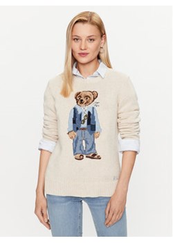 Polo Ralph Lauren Sweter 211906075001 Beżowy Regular Fit ze sklepu MODIVO w kategorii Swetry damskie - zdjęcie 169015606