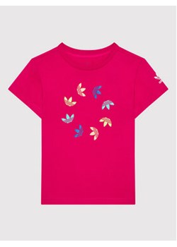 adidas T-Shirt adicolor HE6837 Różowy Regular Fit ze sklepu MODIVO w kategorii Bluzki dziewczęce - zdjęcie 169015745