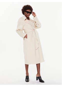 Calvin Klein Płaszcz wełniany K20K205006 Écru Oversize ze sklepu MODIVO w kategorii Płaszcze damskie - zdjęcie 169017576