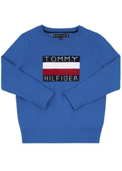 Tommy Hilfiger Sweter Essential Logo KB0KB05447 D Niebieski Regular Fit ze sklepu MODIVO w kategorii Swetry chłopięce - zdjęcie 169018577
