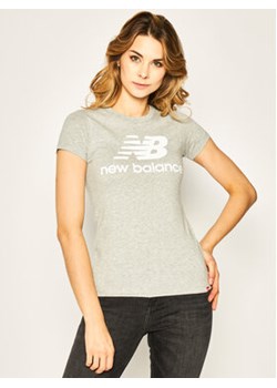 New Balance T-Shirt Essentials Stacked Logo Tee WT91546 Szary Athletic Fit ze sklepu MODIVO w kategorii Bluzki damskie - zdjęcie 169018615