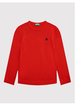 United Colors Of Benetton Sweter 1294G100B Czerwony Regular Fit ze sklepu MODIVO w kategorii Swetry chłopięce - zdjęcie 169049518