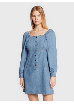 Lee Sukienka jeansowa Puff L50ZAUQZ 112322245 Niebieski Regular Fit ze sklepu MODIVO w kategorii Sukienki - zdjęcie 169054055