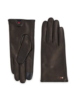 Tommy Hilfiger Rękawiczki Damskie Essential Flag Leather Gloves AW0AW15360 Czarny ze sklepu MODIVO w kategorii Rękawiczki damskie - zdjęcie 169054406