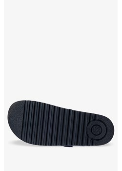 Granatowe kapcie Inblu ze skórzaną wkładką obuwie domowe DJ000007 ze sklepu Casu.pl w kategorii Kapcie damskie - zdjęcie 169080136