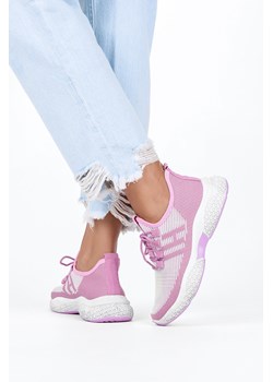 Różowe sneakersy damskie buty sportowe sznurowane Casu 204-44P ze sklepu Casu.pl w kategorii Buty sportowe damskie - zdjęcie 169080296