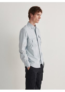 Reserved - Bawełniana koszula regular fit - jasnoniebieski ze sklepu Reserved w kategorii Koszule męskie - zdjęcie 169092466