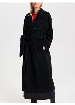 Sinsay - Klasyczny płaszcz dwurzędowy - czarny ze sklepu Sinsay w kategorii Płaszcze damskie - zdjęcie 169104509