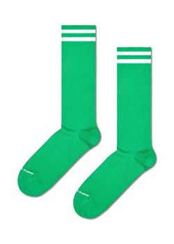 Happy Socks skarpetki Solid Sneaker Thin Crew kolor zielony ze sklepu ANSWEAR.com w kategorii Skarpetki damskie - zdjęcie 169105645