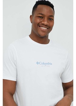 Columbia t-shirt bawełniany Explorers Canyon kolor biały wzorzysty 2036451 ze sklepu PRM w kategorii T-shirty męskie - zdjęcie 169110375