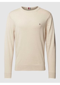Sweter z dzianiny z wyhaftowanym logo ze sklepu Peek&Cloppenburg  w kategorii Swetry męskie - zdjęcie 169110629