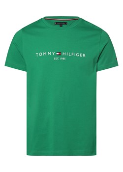 Tommy Hilfiger T-shirt męski Mężczyźni Bawełna zielony jednolity ze sklepu vangraaf w kategorii T-shirty męskie - zdjęcie 169111389