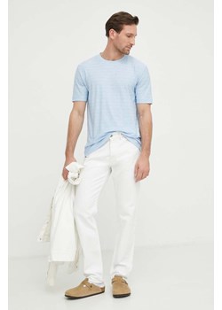 Marc O&apos;Polo t-shirt bawełniany męski kolor niebieski wzorzysty ze sklepu ANSWEAR.com w kategorii T-shirty męskie - zdjęcie 169112447