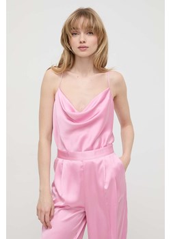 Twinset top damski kolor różowy gładka ze sklepu ANSWEAR.com w kategorii Bluzki damskie - zdjęcie 169112917