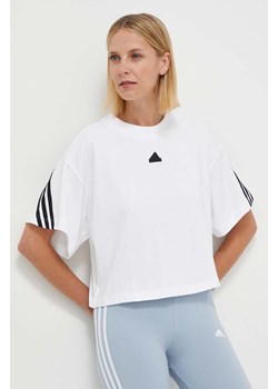 adidas t-shirt bawełniany damski kolor biały IV5270 ze sklepu ANSWEAR.com w kategorii Bluzki damskie - zdjęcie 169112939