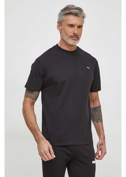 Puma t-shirt bawełniany  MMQ męski kolor czarny gładki 624009 ze sklepu PRM w kategorii T-shirty męskie - zdjęcie 169122656