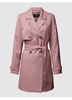 Krótki płaszcz z wiązanym paskiem model ‘CELESTE’ ze sklepu Peek&Cloppenburg  w kategorii Płaszcze damskie - zdjęcie 169123906