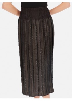 Brązowa dwuwarstwowa plisowana spódnica Potis & Verso Wictorina ze sklepu Eye For Fashion w kategorii Spódnice - zdjęcie 169130775