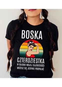 Damska koszulka na 40 urodziny BOSKA 40 BRUNETKA ze sklepu Time For Fashion w kategorii Bluzki damskie - zdjęcie 169130785