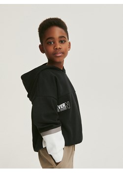 Reserved - Bluza oversize z kapturem - czarny ze sklepu Reserved w kategorii Bluzy chłopięce - zdjęcie 169132858