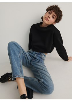 Reserved - Krótka bluza z bawełną - czarny ze sklepu Reserved w kategorii Bluzy damskie - zdjęcie 169133406