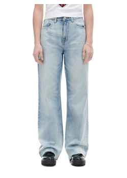 Cropp - Jasnoniebieskie jeansy wide leg z efektem sprania - niebieski ze sklepu Cropp w kategorii Jeansy damskie - zdjęcie 169134245