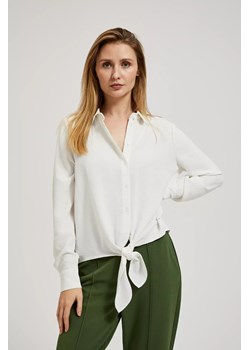 Koszula z długimi rękawami i wiązaniem biała ze sklepu Moodo.pl w kategorii Koszule damskie - zdjęcie 169134265