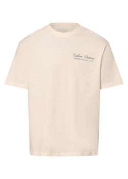 Selected Koszulka męska - SLHLoosegib Mężczyźni Bawełna écru nadruk ze sklepu vangraaf w kategorii T-shirty męskie - zdjęcie 169136878