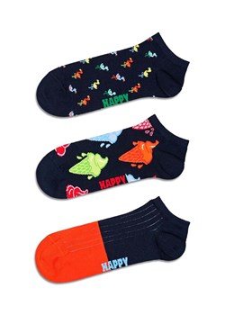 Happy Socks skarpetki Navy Low Socks 3-pack kolor granatowy ze sklepu ANSWEAR.com w kategorii Skarpetki męskie - zdjęcie 169137587