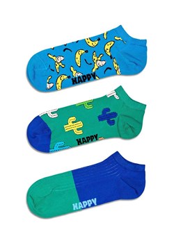 Happy Socks skarpetki Banana Low Socks 3-pack kolor niebieski ze sklepu ANSWEAR.com w kategorii Skarpetki męskie - zdjęcie 169137588