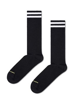 Happy Socks skarpetki Solid Sneaker Thin Crew Sock kolor czarny ze sklepu ANSWEAR.com w kategorii Skarpetki damskie - zdjęcie 169137605