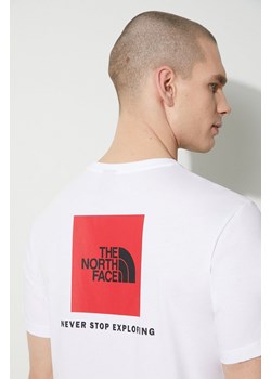 The North Face t-shirt bawełniany M S/S Redbox Tee męski kolor biały z nadrukiem NF0A87NPFN41 ze sklepu ANSWEAR.com w kategorii T-shirty męskie - zdjęcie 169137917
