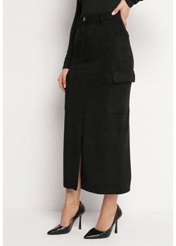 Czarna Spódnica Maxi z Rozcięciem i Kopertowymi Kieszeniami Anefil ze sklepu Born2be Odzież w kategorii Spódnice - zdjęcie 169137997