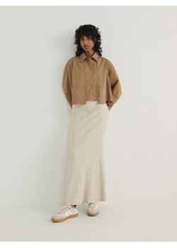 Reserved - Spódnica maxi z przeszyciami - beżowy ze sklepu Reserved w kategorii Spódnice - zdjęcie 169144437