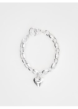 Reserved - Posrebrzana bransoletka z zawieszką w kształcie serca - srebrny ze sklepu Reserved w kategorii Bransoletki - zdjęcie 169144917