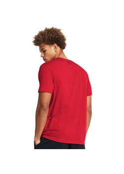 Męski t-shirt z nadrukiem Under Armour UA Foundation Short Sleeve - czerwony ze sklepu Sportstylestory.com w kategorii T-shirty męskie - zdjęcie 169160879